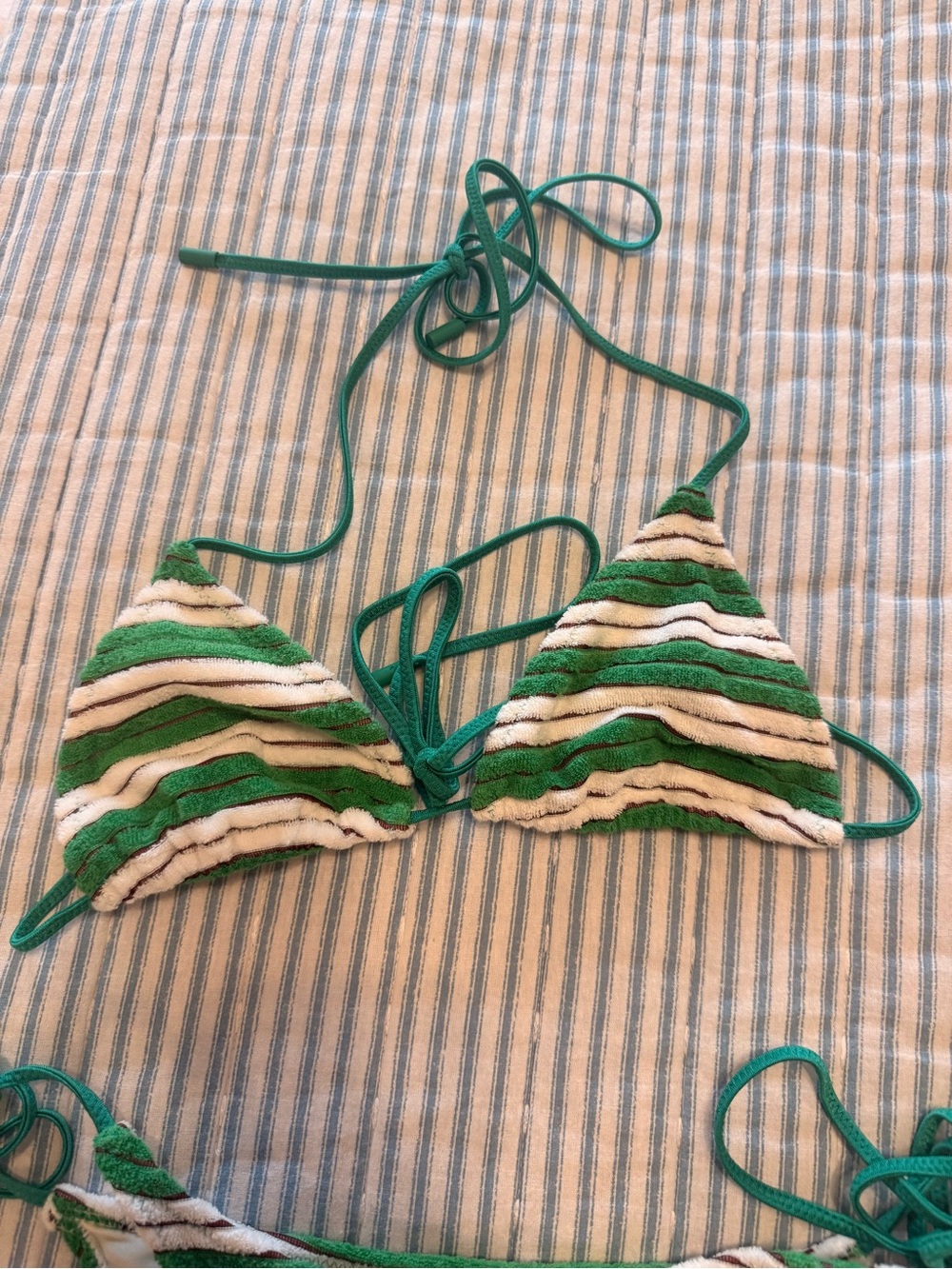 triangl Green and White Striped Bikini - Picture 2 of 6